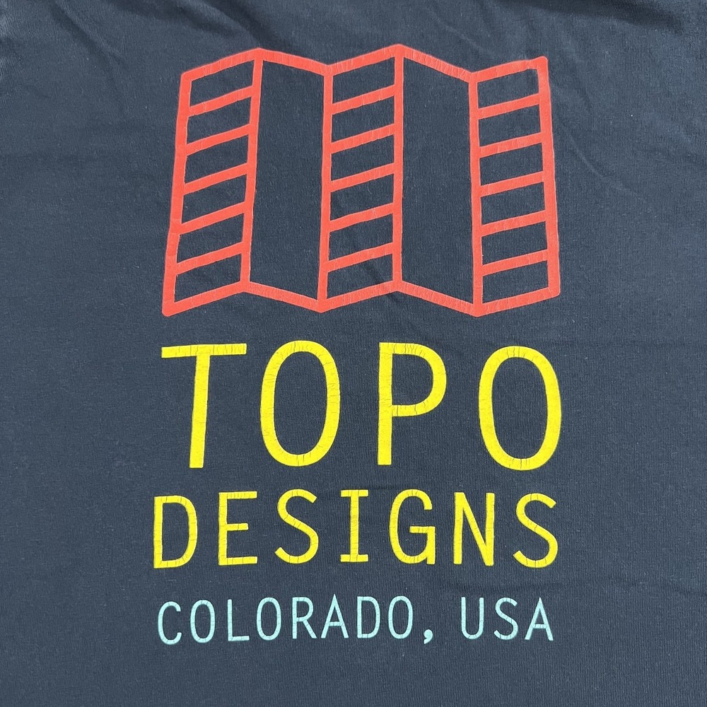 Topo Designs Shirt Mens Small Blue Long Sleeve Tee Colorado USA Casual - Picture 10 of 11